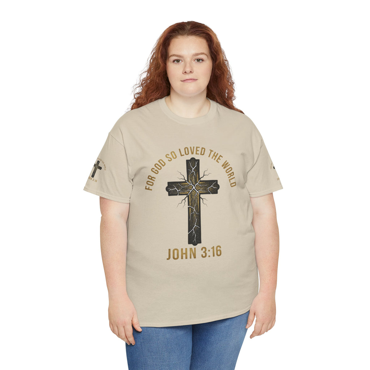 John 3:16 Cross T-Shirt — "For God So Loved the World" Christian Tee