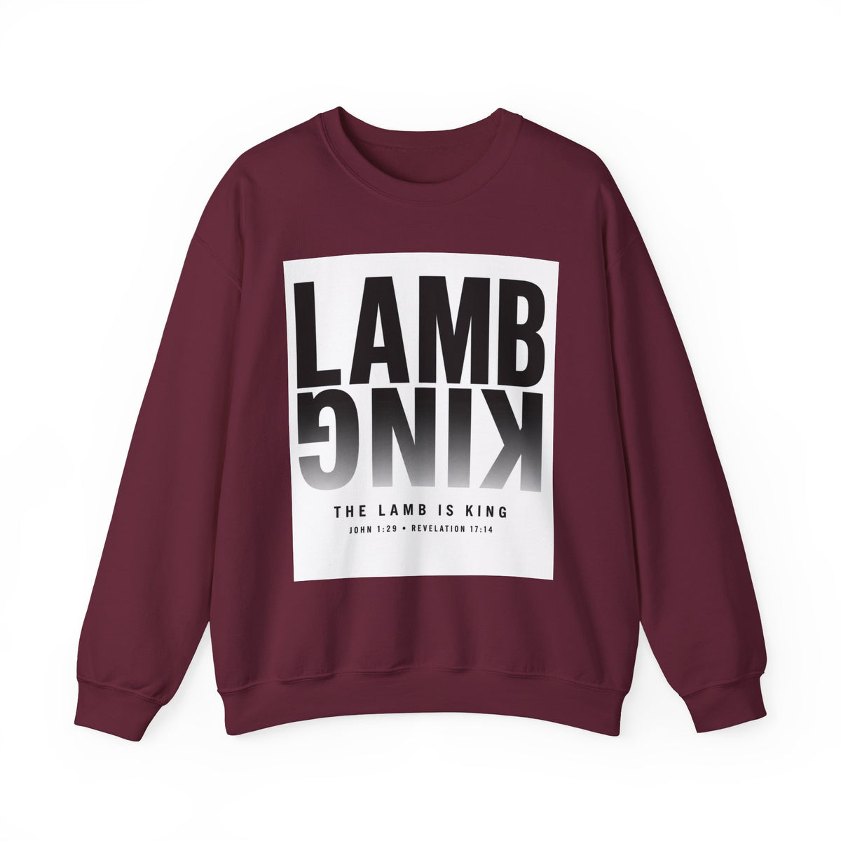 Lamb King Crewneck Sweatshirt — "The Lamb Is King" Christian Graphic Pullover