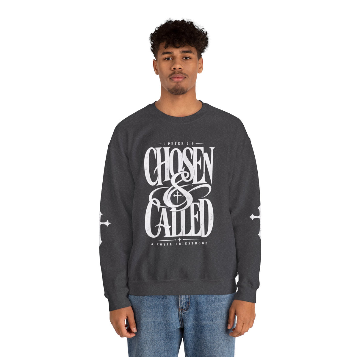 Chosen & Called Crewneck Sweatshirt — Christian Faith Apparel, 'A Royal Priesthood' Gospel Pullover
