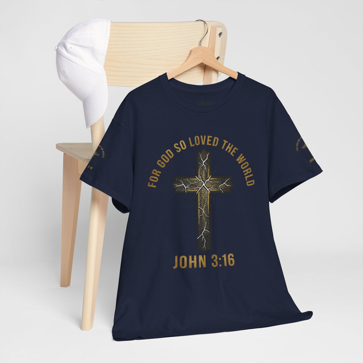 John 3:16 Cross T-Shirt — "For God So Loved the World" Christian Tee