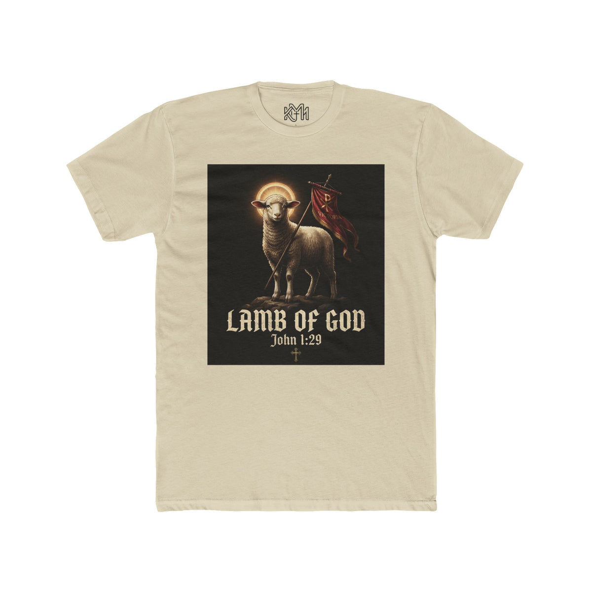 Lamb of God Tee — 'John 1:29' Religious Christian T-Shirt with INRI Cross Back