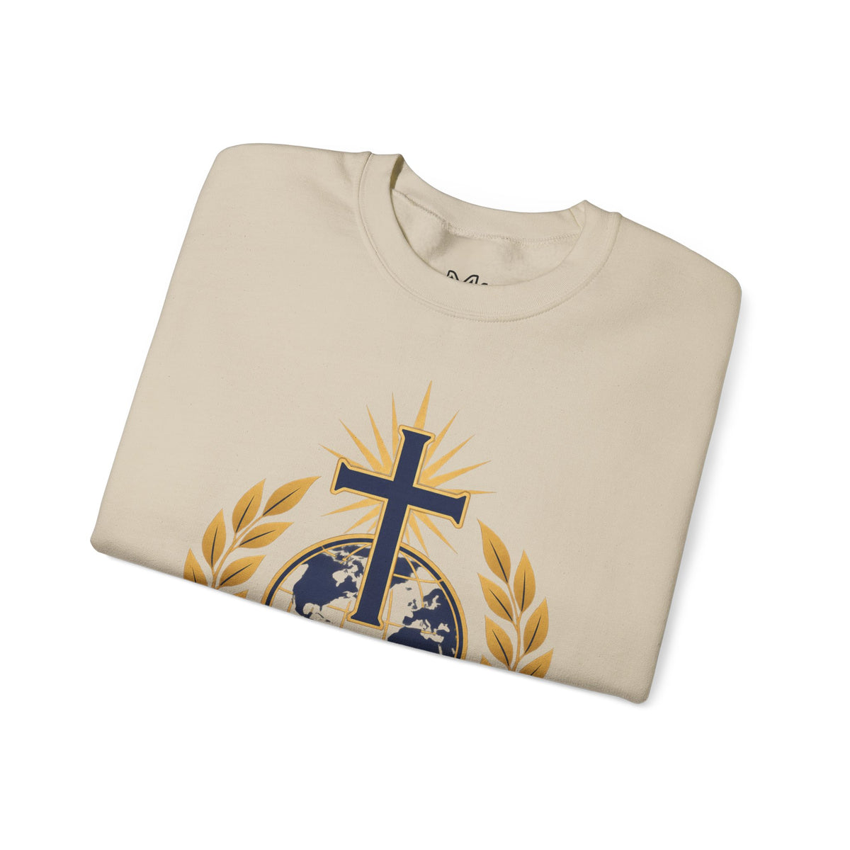 Great Commission Crewneck Sweatshirt — Christian Cross Globe Design
