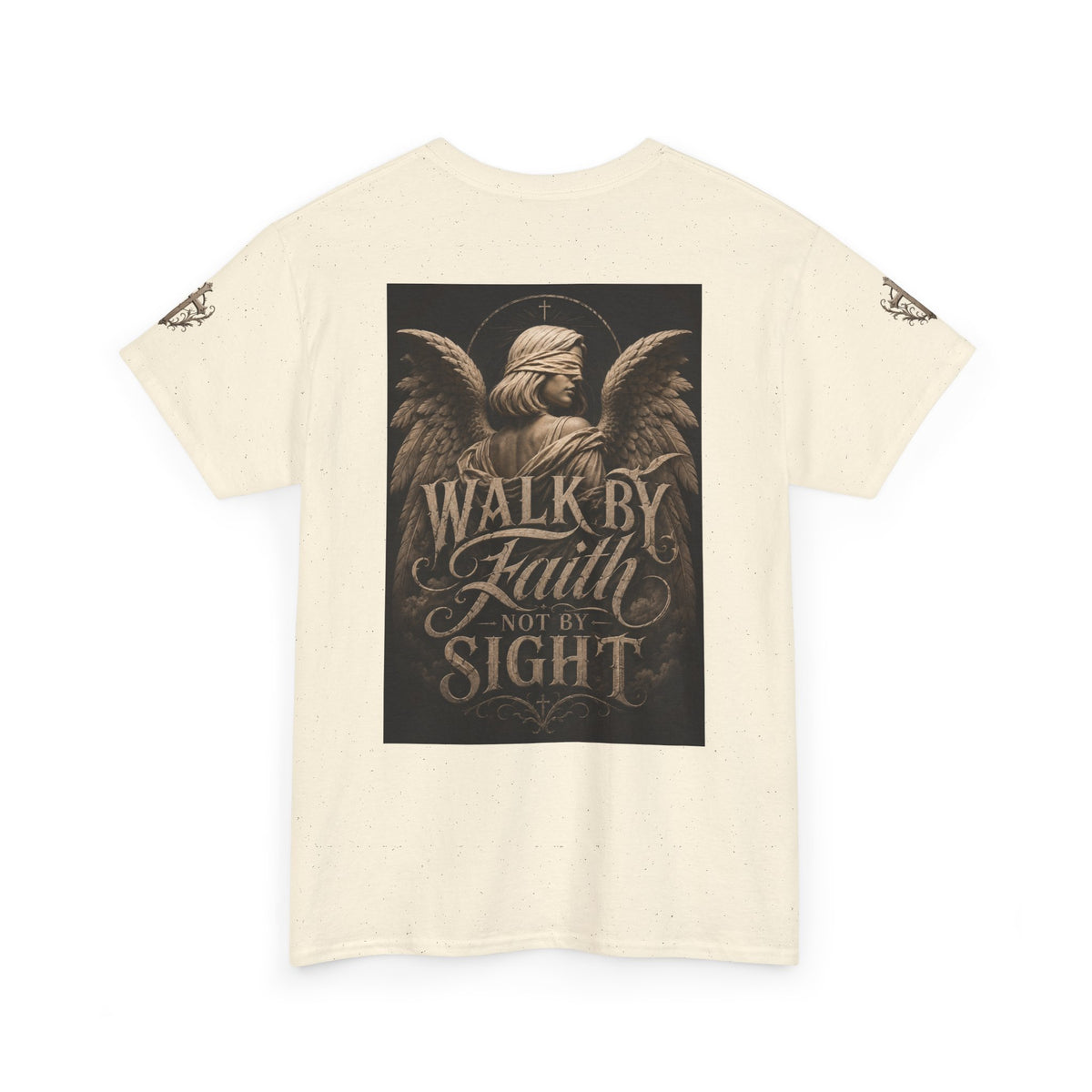 Angel Graphic Tee — "Walk by Faith, Not by Sight" Inspirational T‑Shirt