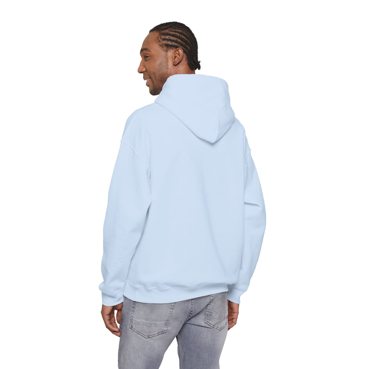 Christian Cross Hoodie - "He Renewed Me" Word Cloud Faith Sweatshirt