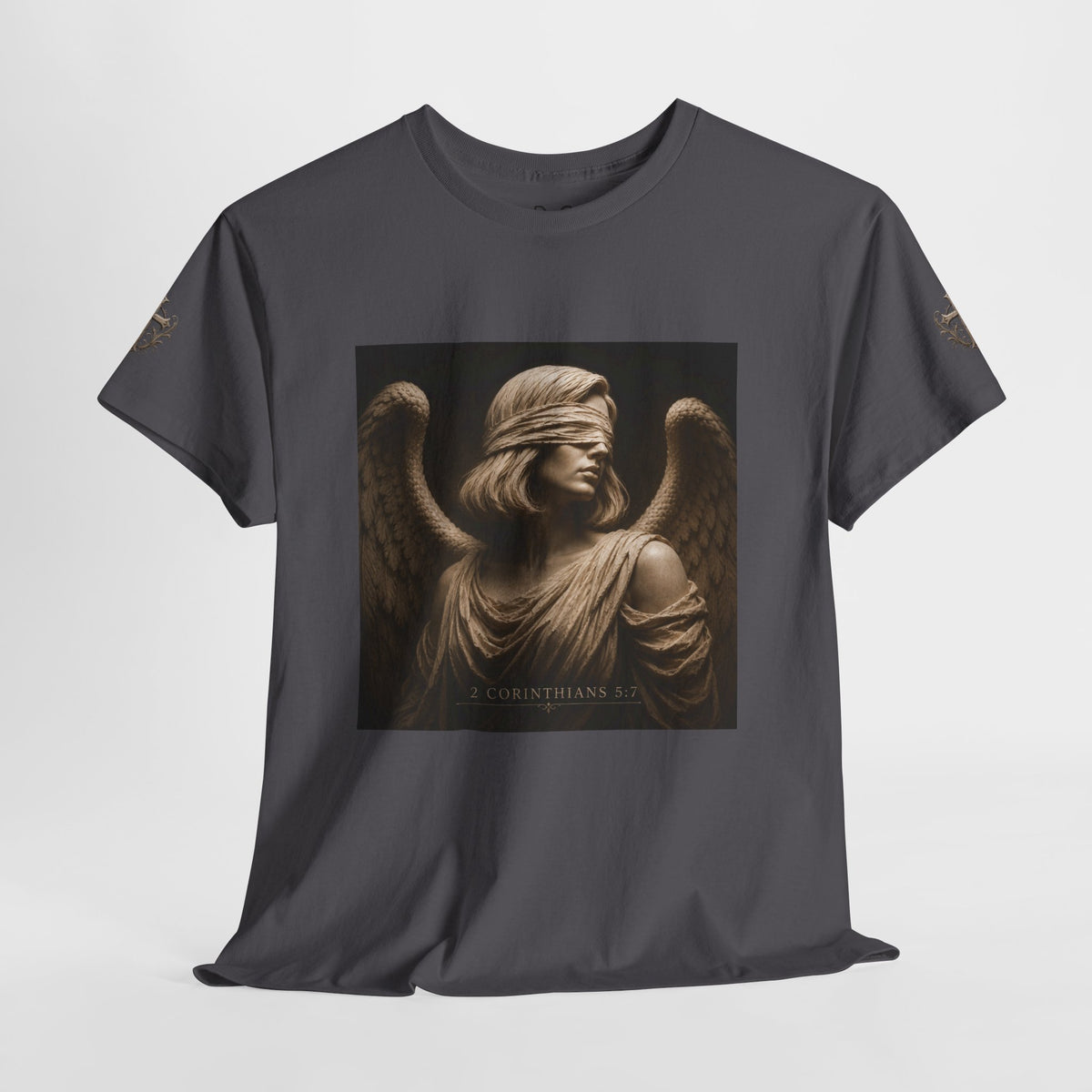 Angel Graphic Tee — "Walk by Faith, Not by Sight" Inspirational T‑Shirt