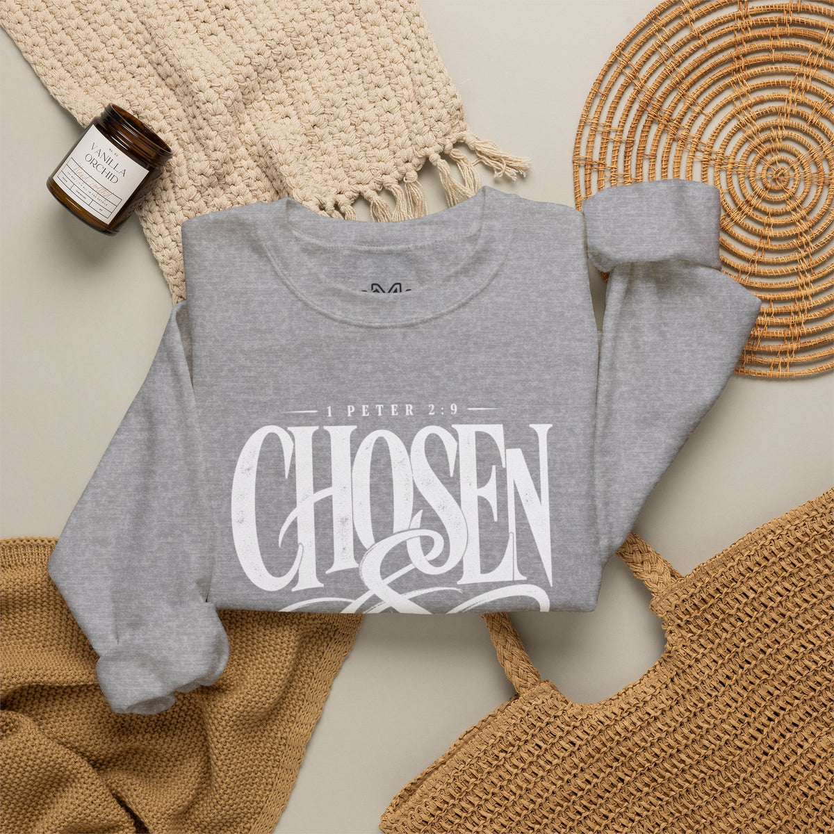 Chosen & Called Crewneck Sweatshirt — Christian Faith Apparel, 'A Royal Priesthood' Gospel Pullover