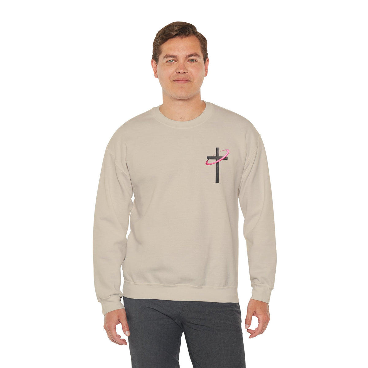 Christian Crewneck Sweatshirt — “With God All Things Are Possible” Inspirational Pullover