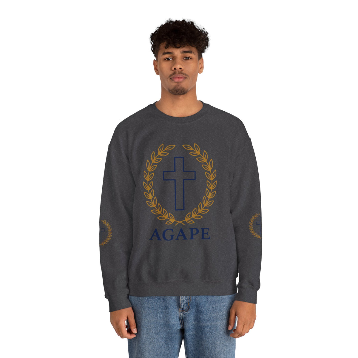 Agape Cross Crewneck Sweatshirt — Christian Faith Pullover