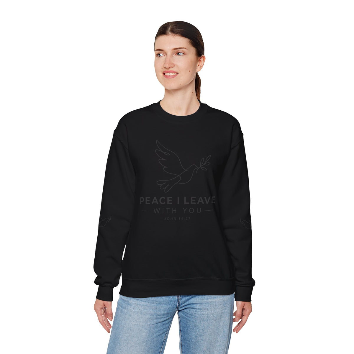 Peace I Leave Crewneck Sweatshirt — Dove & John 14:27 Inspirational Sweatshirt