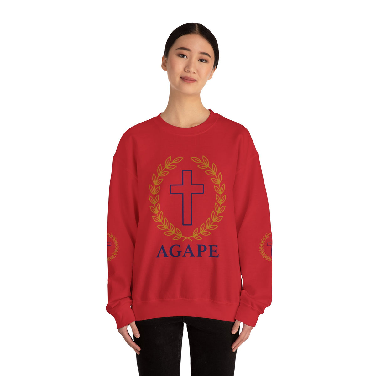Agape Cross Crewneck Sweatshirt — Christian Faith Pullover