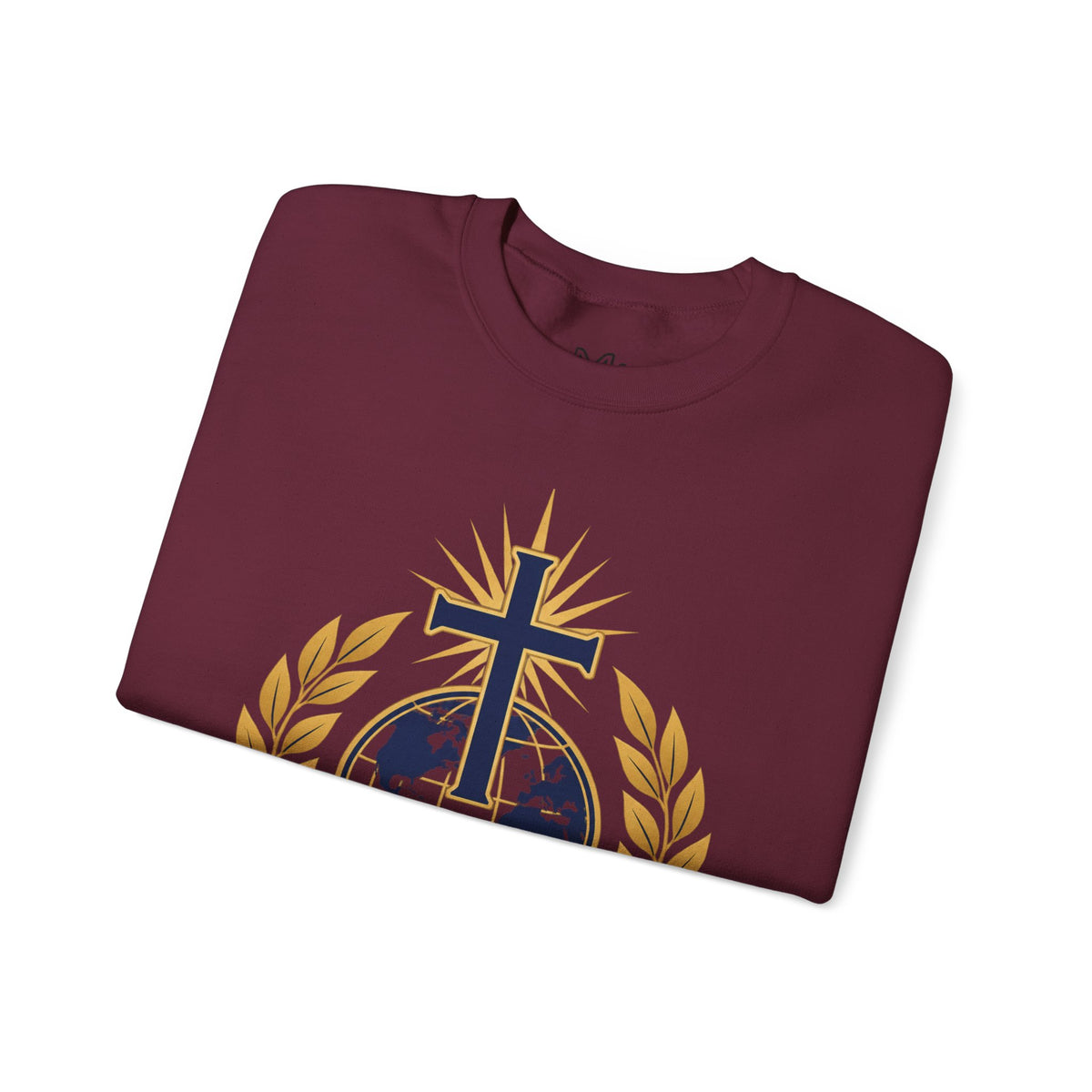 Great Commission Crewneck Sweatshirt — Christian Cross Globe Design