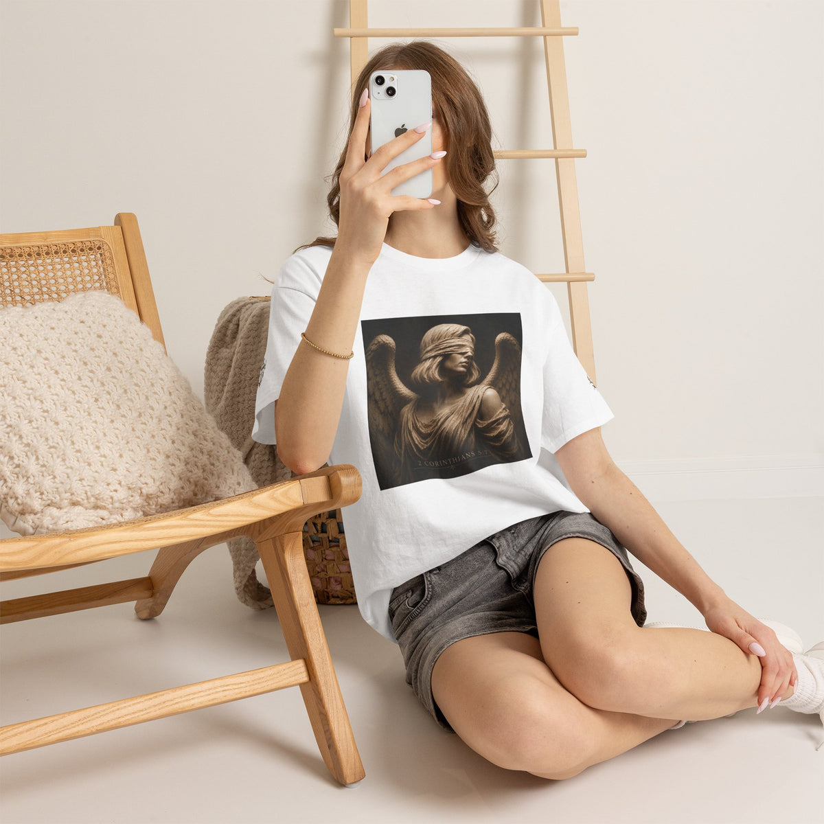 Angel Graphic Tee — "Walk by Faith, Not by Sight" Inspirational T‑Shirt