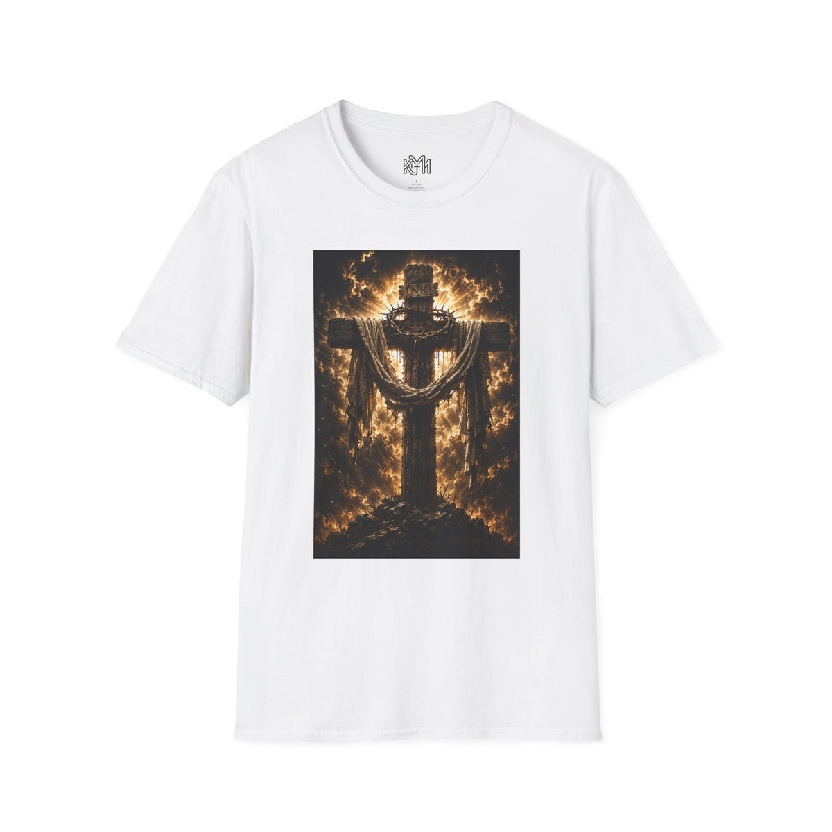 Fiery Cross Christian T-Shirt — Glowing Resurrection Design