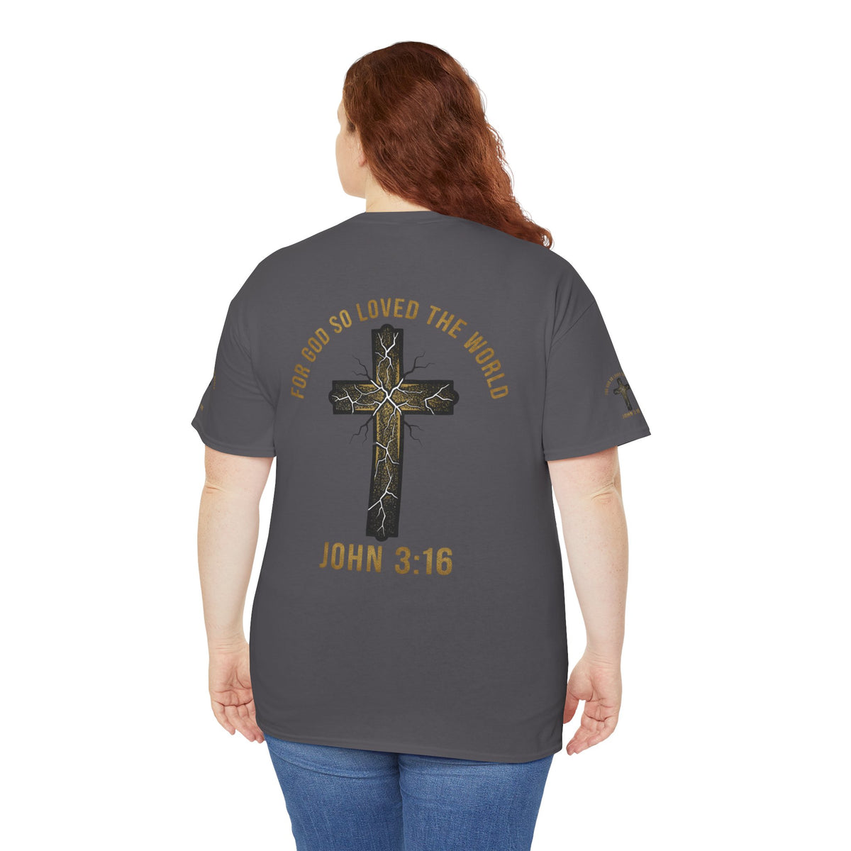 John 3:16 Cross T-Shirt — "For God So Loved the World" Christian Tee