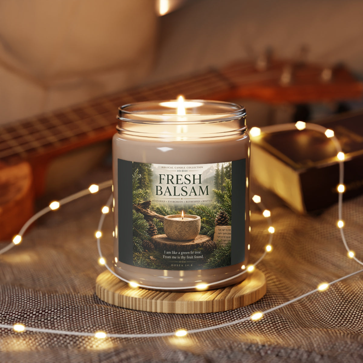 Fresh Balsam Soy Candle 9oz – Scented Jar Candle with White Lid