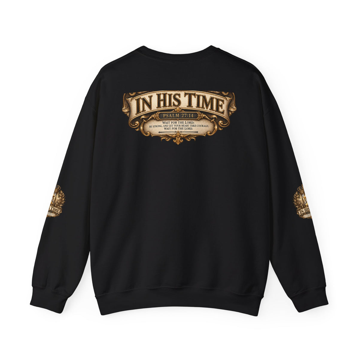 In His Time Crewneck Sweatshirt – Inspirational Christian Scripture Hourglass Design