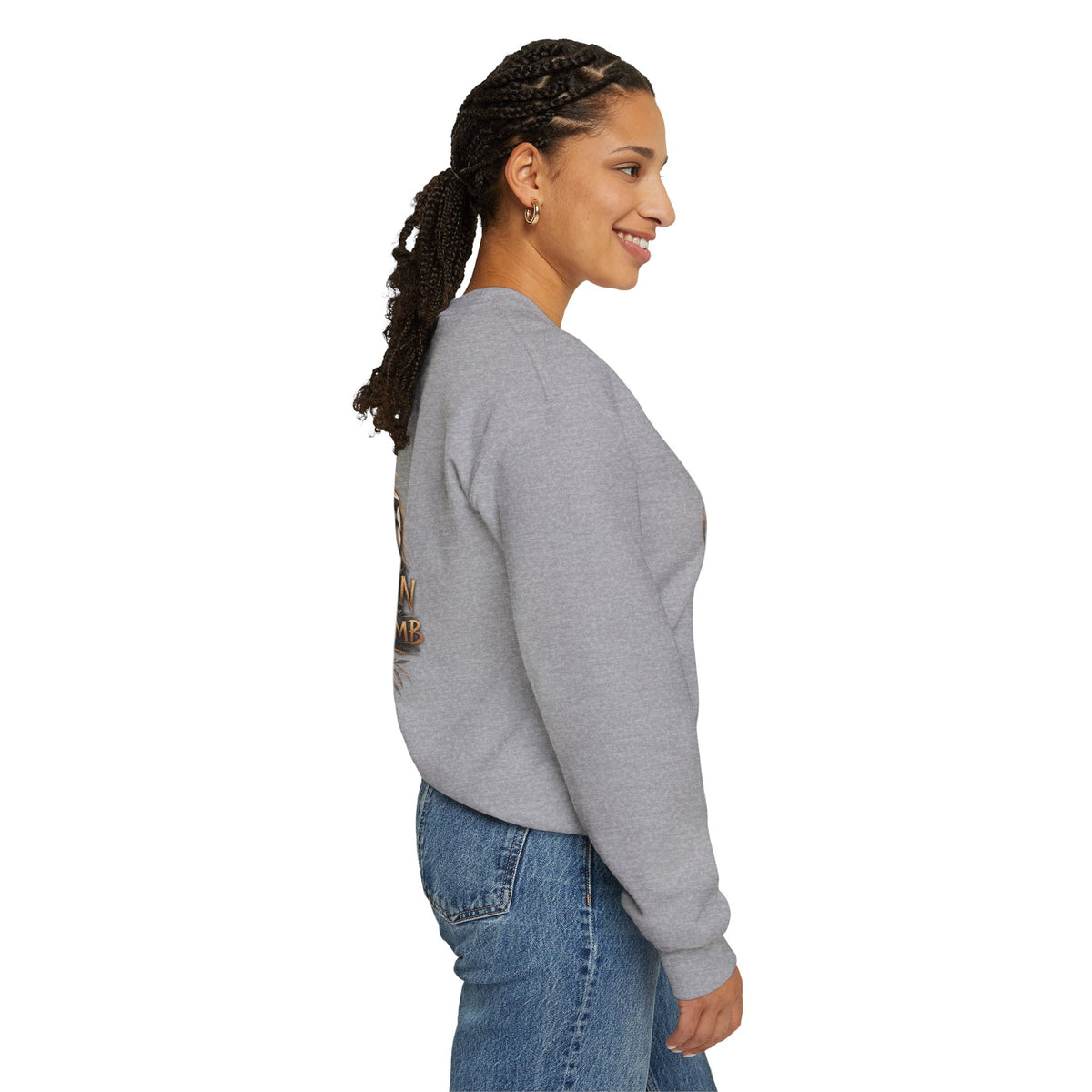 Lion and Lamb Crewneck Sweatshirt — "The Lion and the Lamb" Christian Graphic Pullover