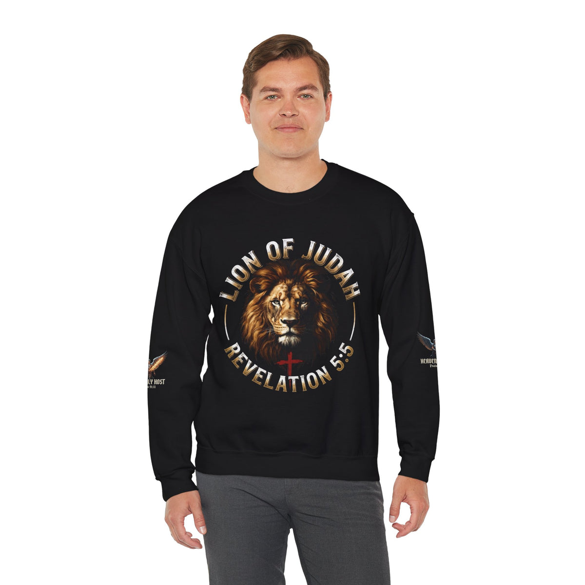Lion of Judah Sweatshirt – "Revelation 5:5" Christian Crewneck