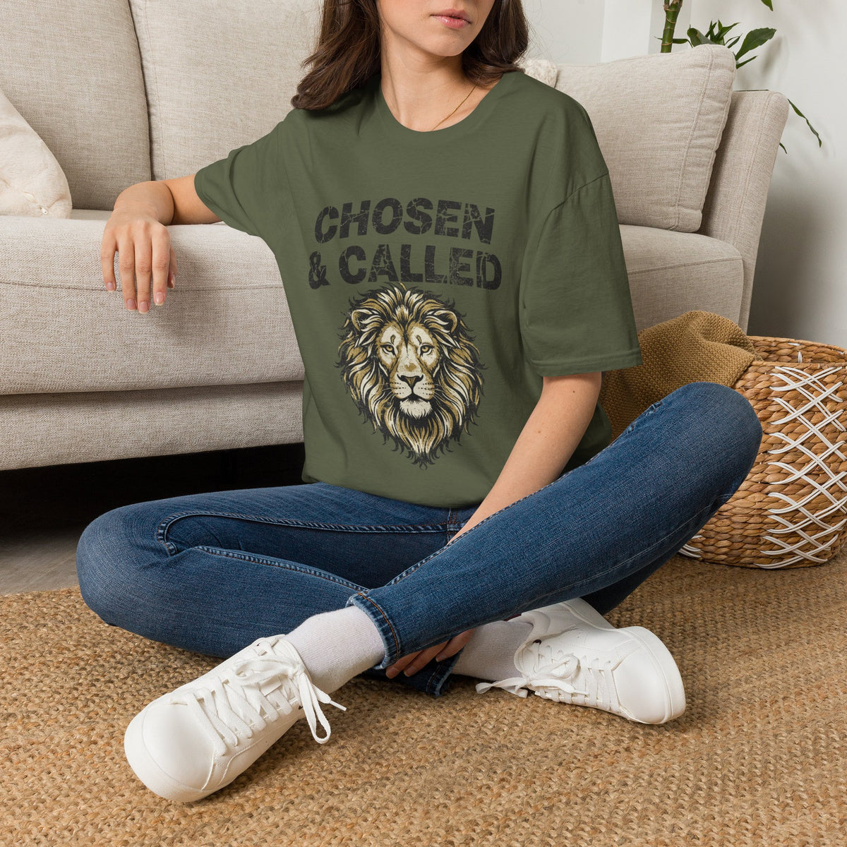 Chosen & Called Lion T-Shirt — Inspirational Christian Faith Tee