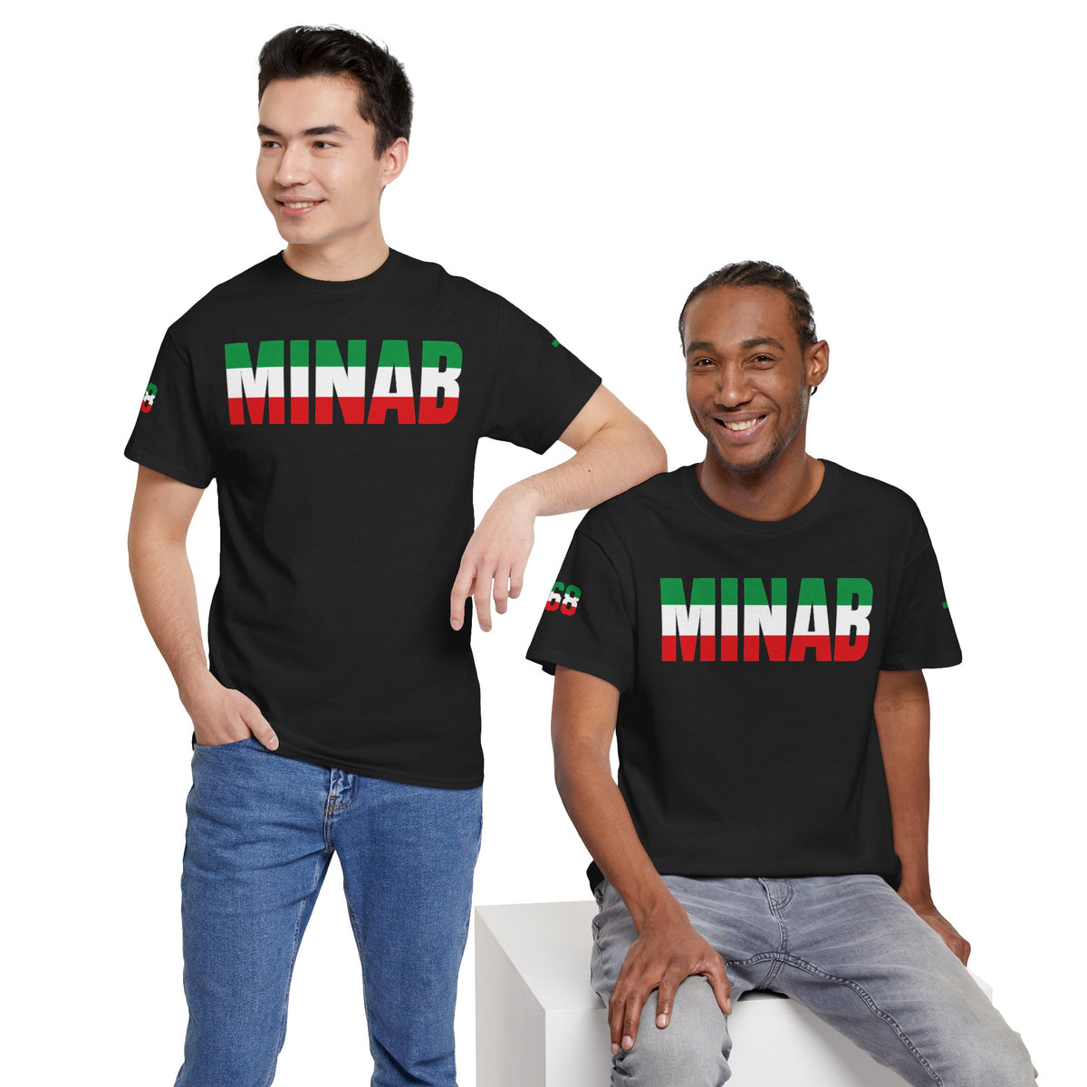 MINAB - Flag Graphic Tee — '168' Back Number Casual T‑Shirt