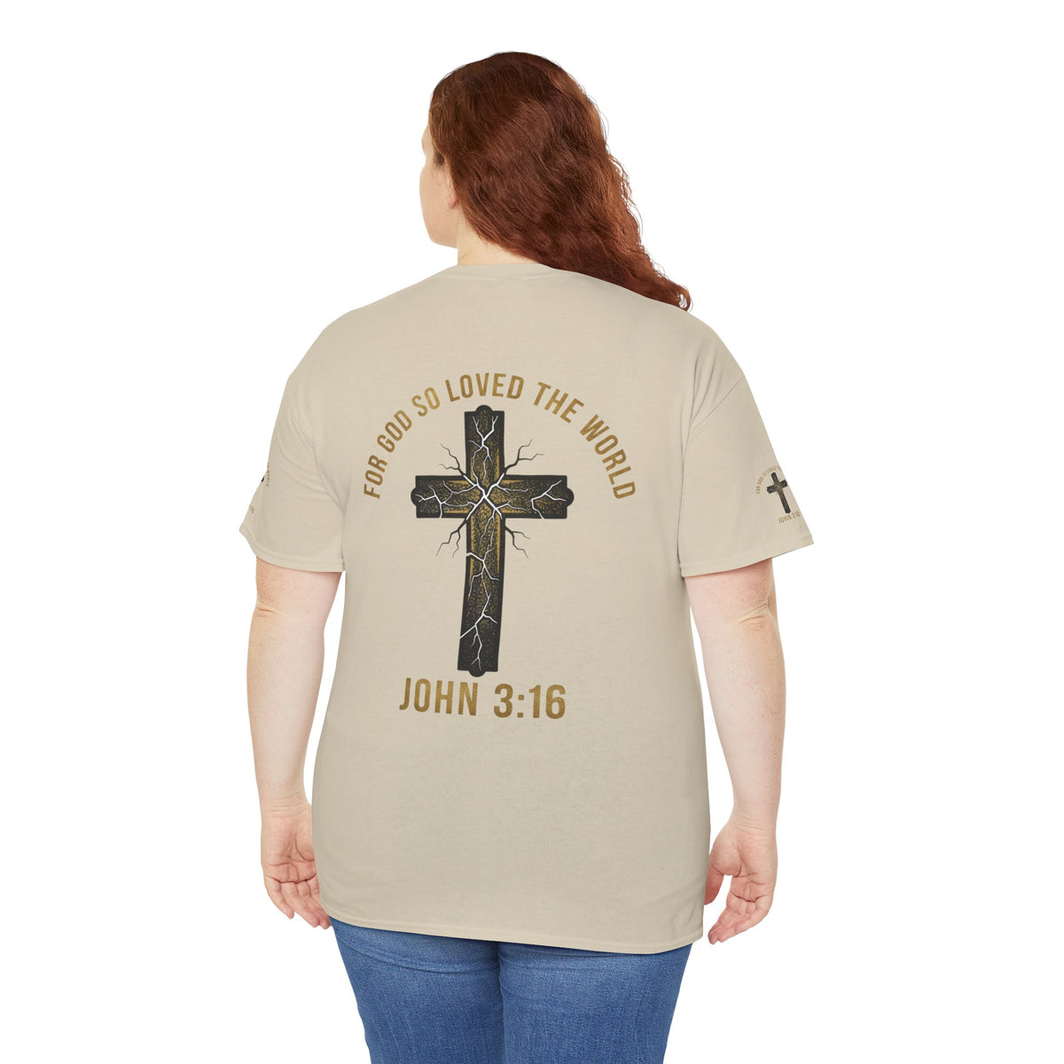 John 3:16 Cross T-Shirt — "For God So Loved the World" Christian Tee