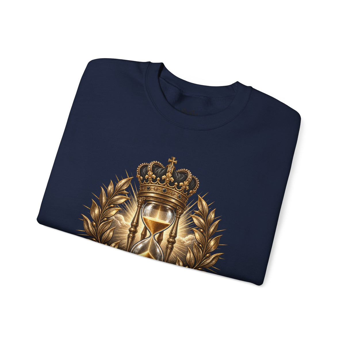 In His Time Crewneck Sweatshirt – Inspirational Christian Scripture Hourglass Design