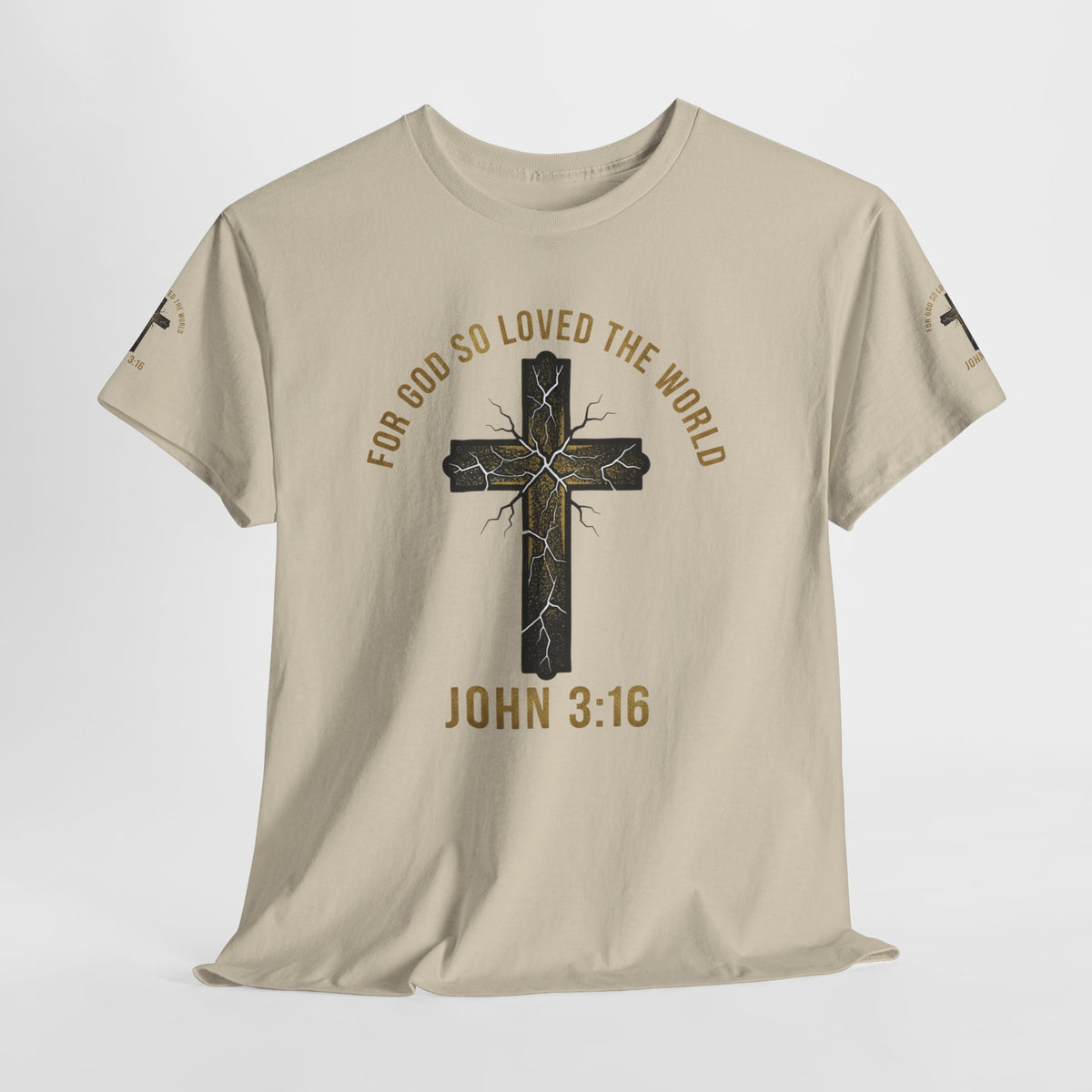John 3:16 Cross T-Shirt — "For God So Loved the World" Christian Tee