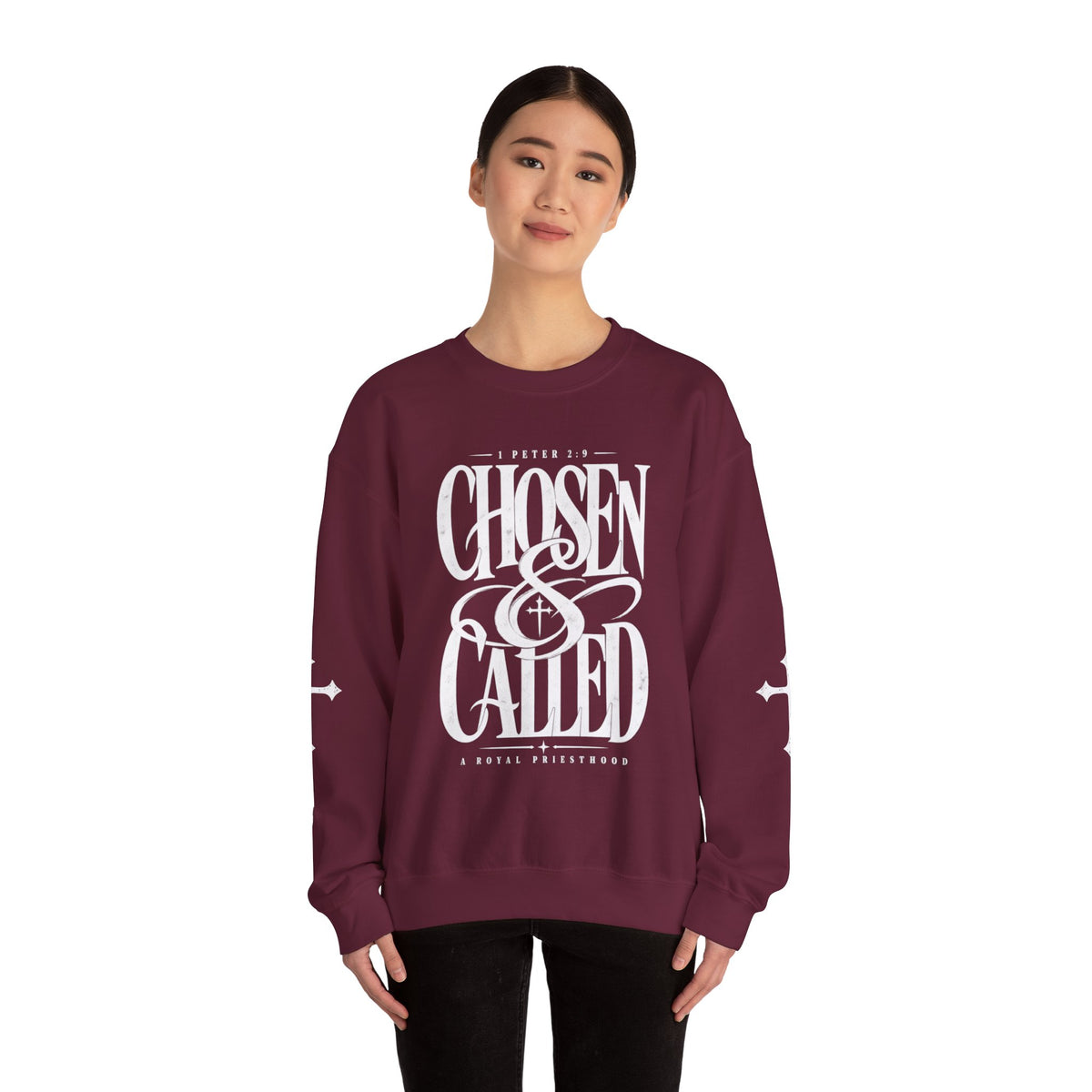 Chosen & Called Crewneck Sweatshirt — Christian Faith Apparel, 'A Royal Priesthood' Gospel Pullover
