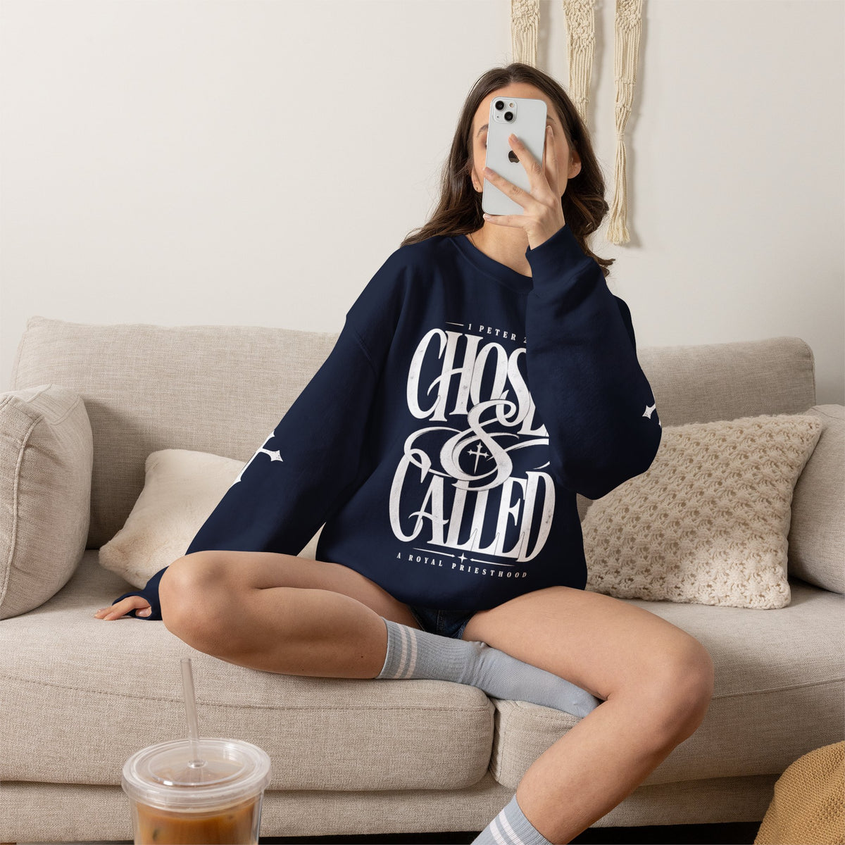 Chosen & Called Crewneck Sweatshirt — Christian Faith Apparel, 'A Royal Priesthood' Gospel Pullover