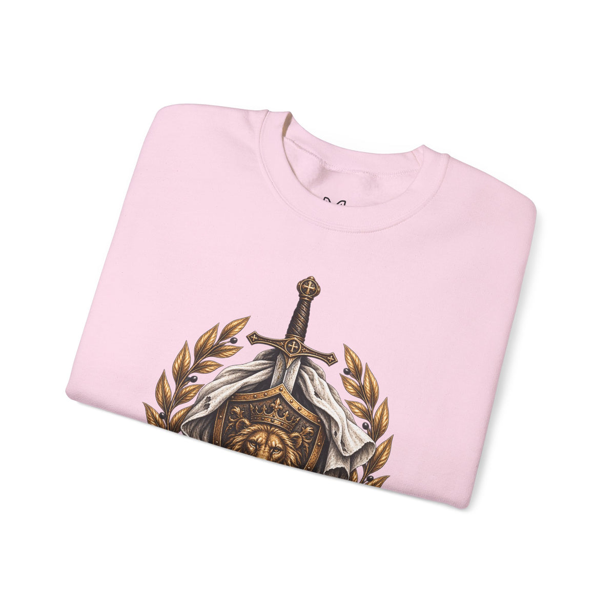 Crewneck Sweatshirt — 'Refuge' Lion & Sword Psalm 91:4 Christian Pullover