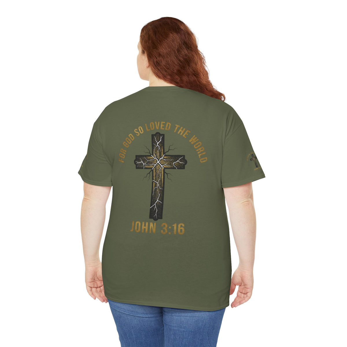 John 3:16 Cross T-Shirt — "For God So Loved the World" Christian Tee