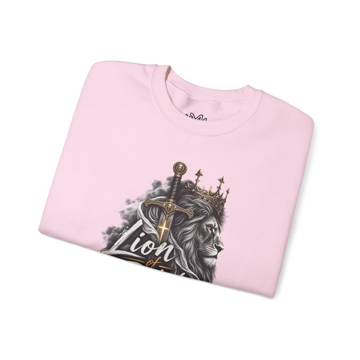 Lion of Judah Sweatshirt — Christian Lion Crewneck with Crown & Ichthys Back