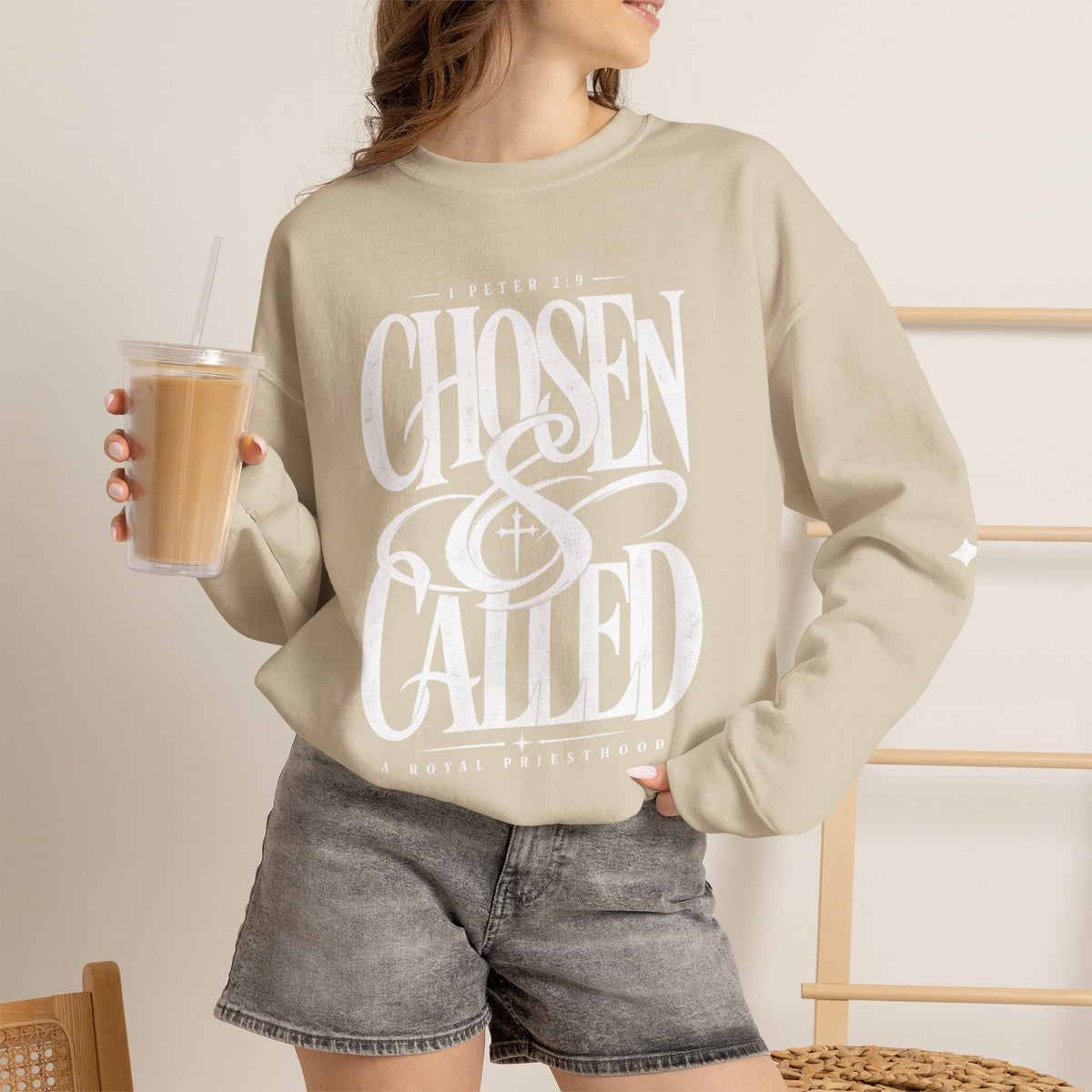 Chosen & Called Crewneck Sweatshirt — Christian Faith Apparel, 'A Royal Priesthood' Gospel Pullover