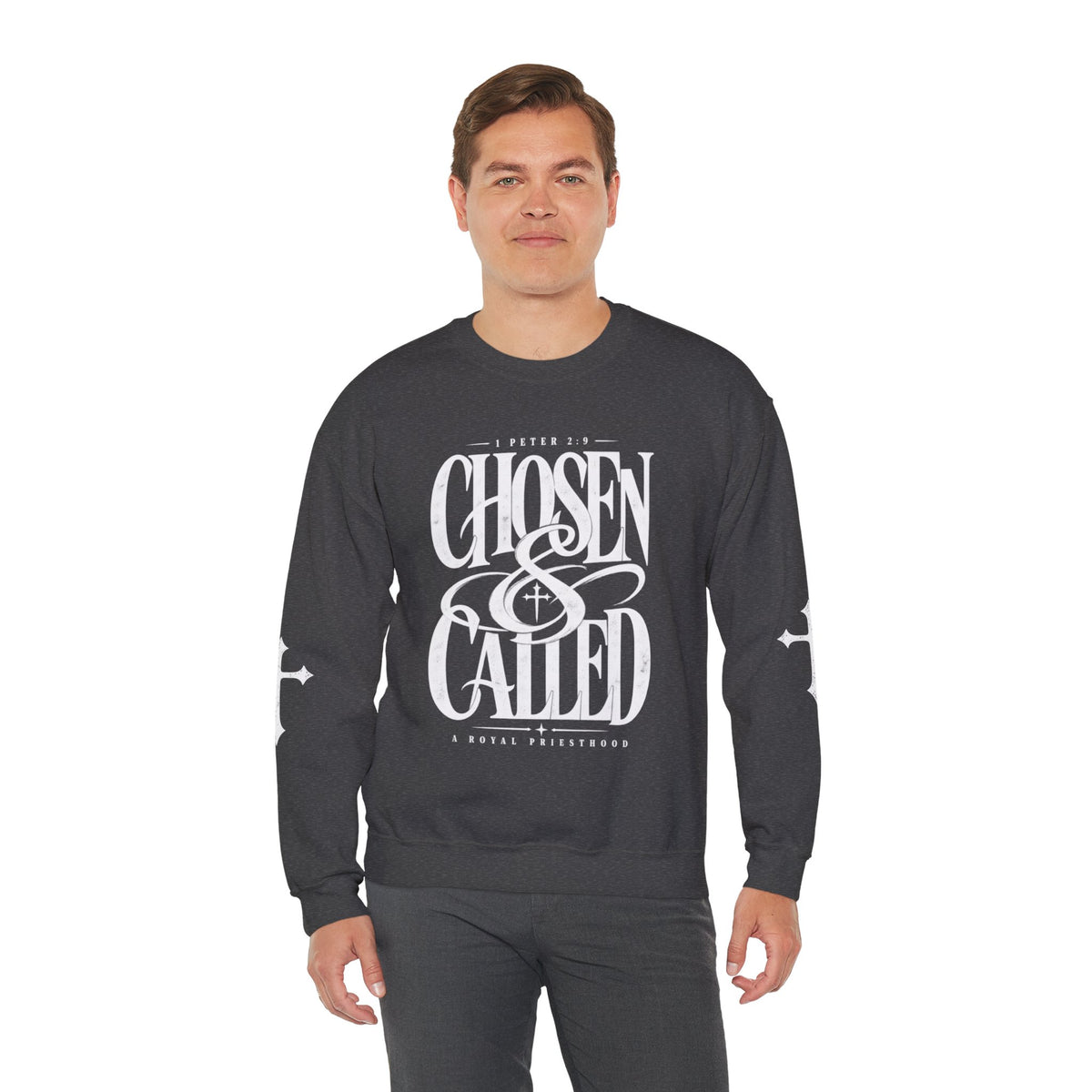 Chosen & Called Crewneck Sweatshirt — Christian Faith Apparel, 'A Royal Priesthood' Gospel Pullover