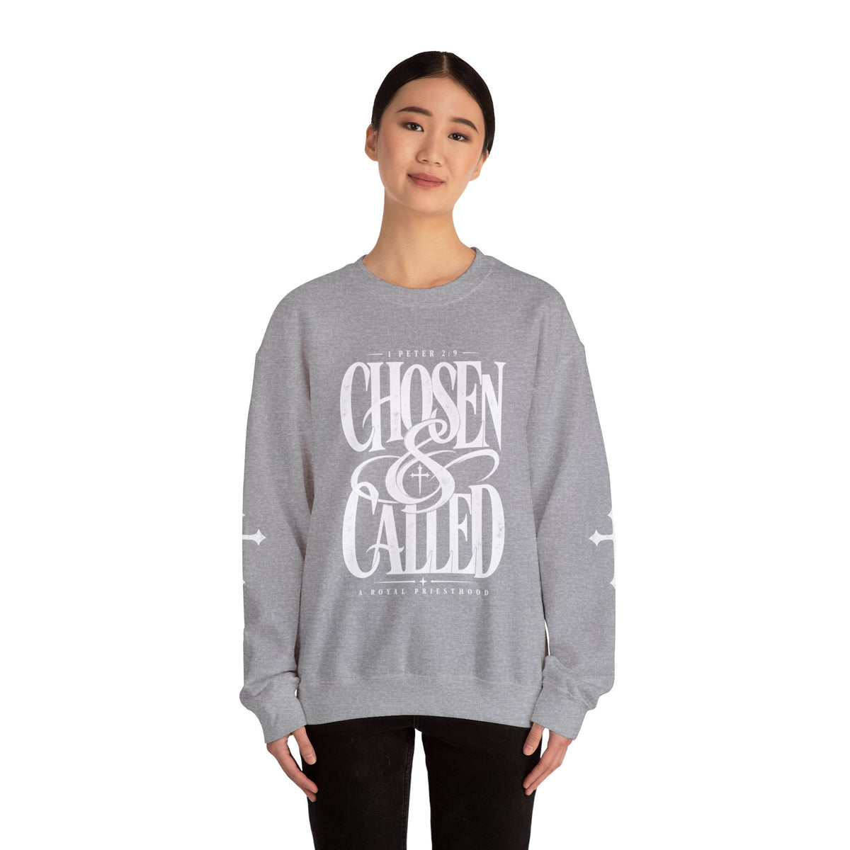 Chosen & Called Crewneck Sweatshirt — Christian Faith Apparel, 'A Royal Priesthood' Gospel Pullover