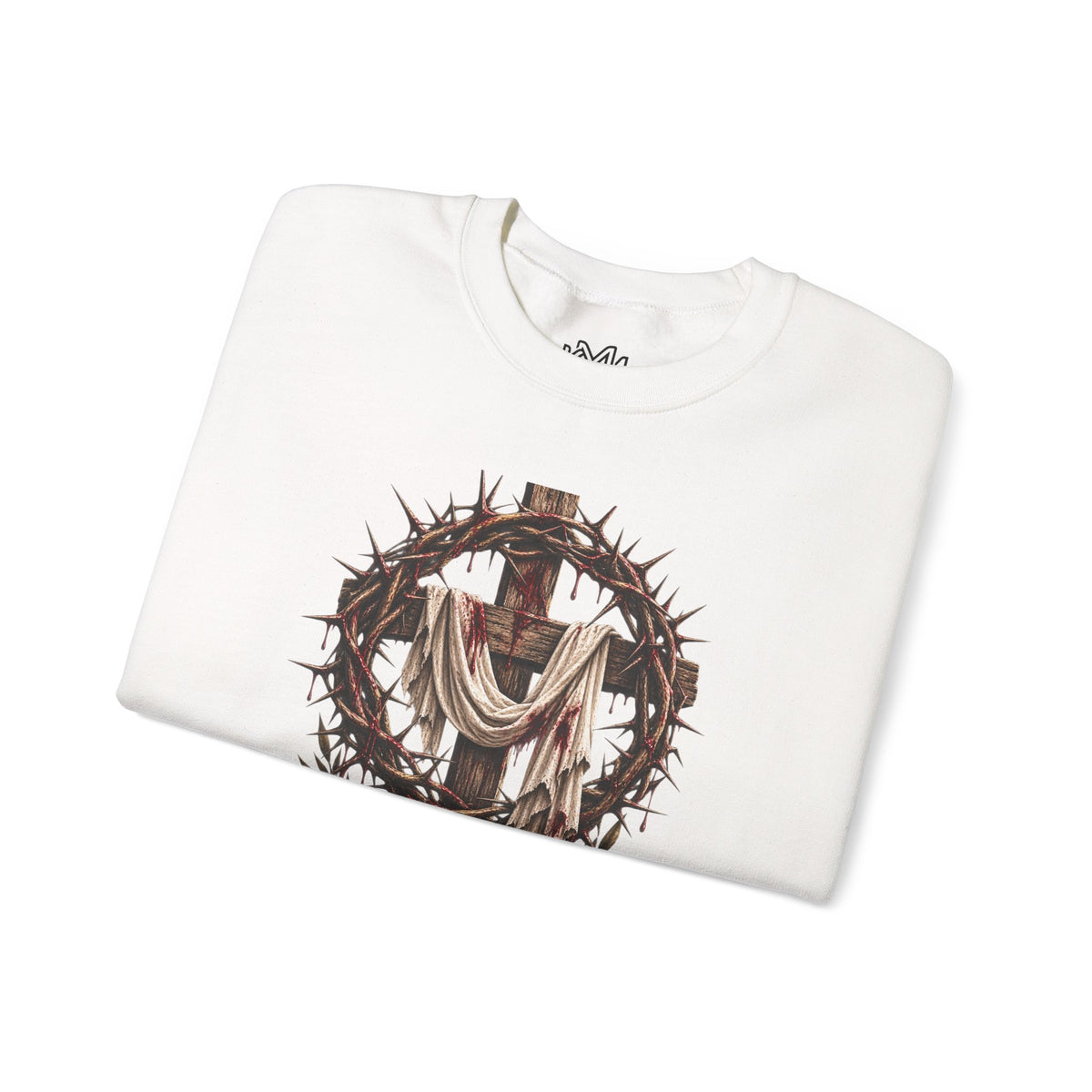 Redeemed Cross Sweatshirt — Christian Faith Crewneck (crown of thorns design)