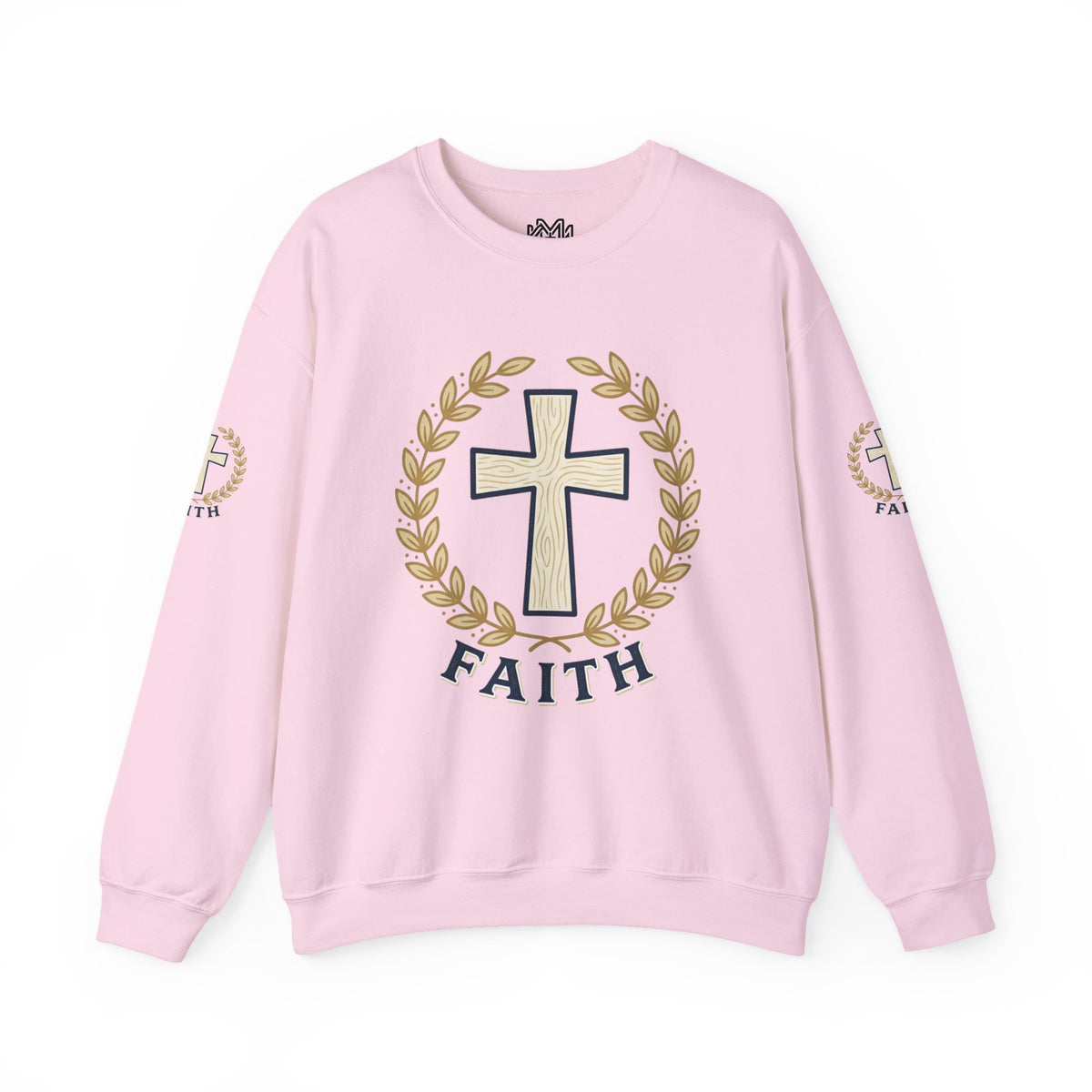 Faith Cross Crewneck Sweatshirt — Christian Psalm 27:1 Pullover