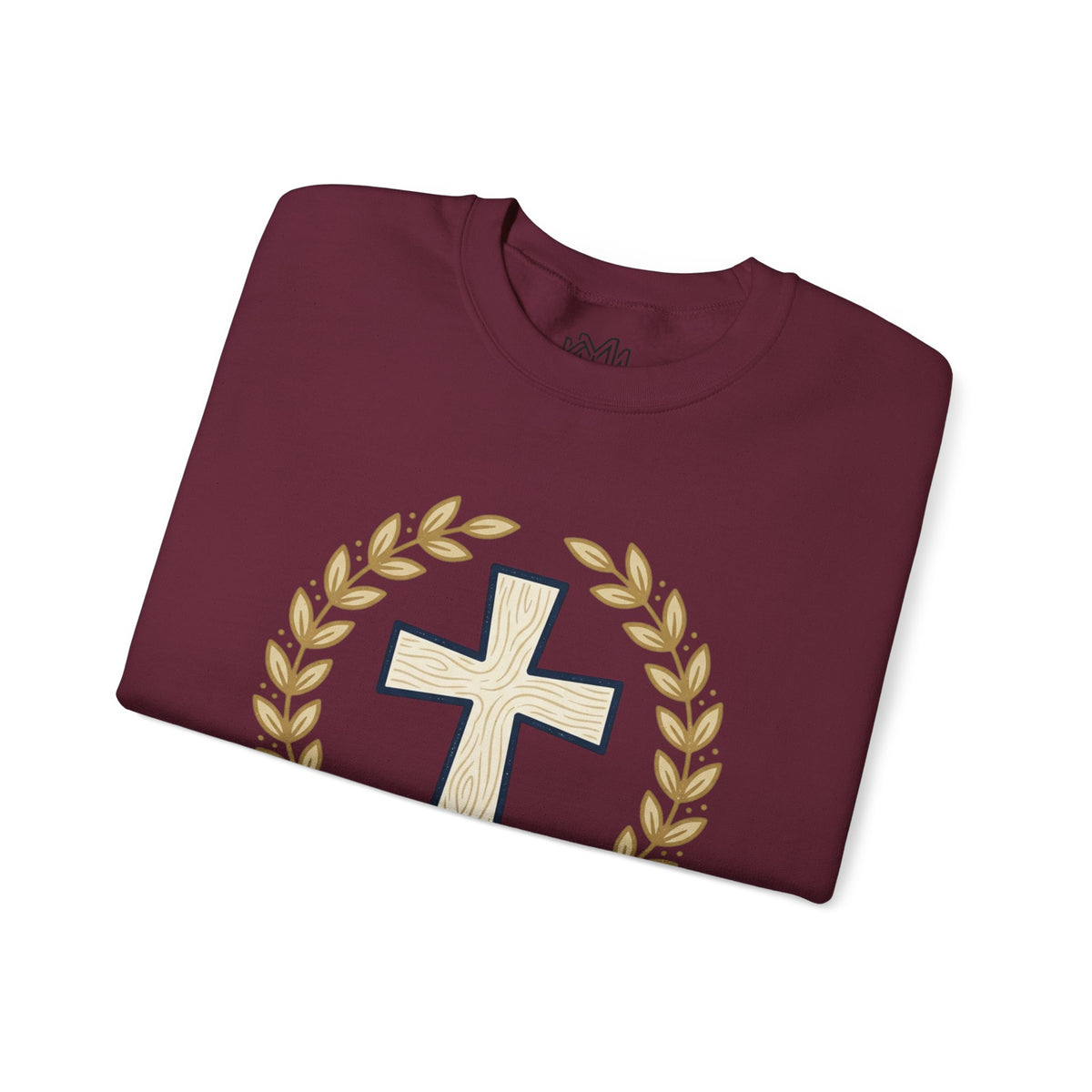 Faith Cross Crewneck Sweatshirt — Christian Psalm 27:1 Pullover