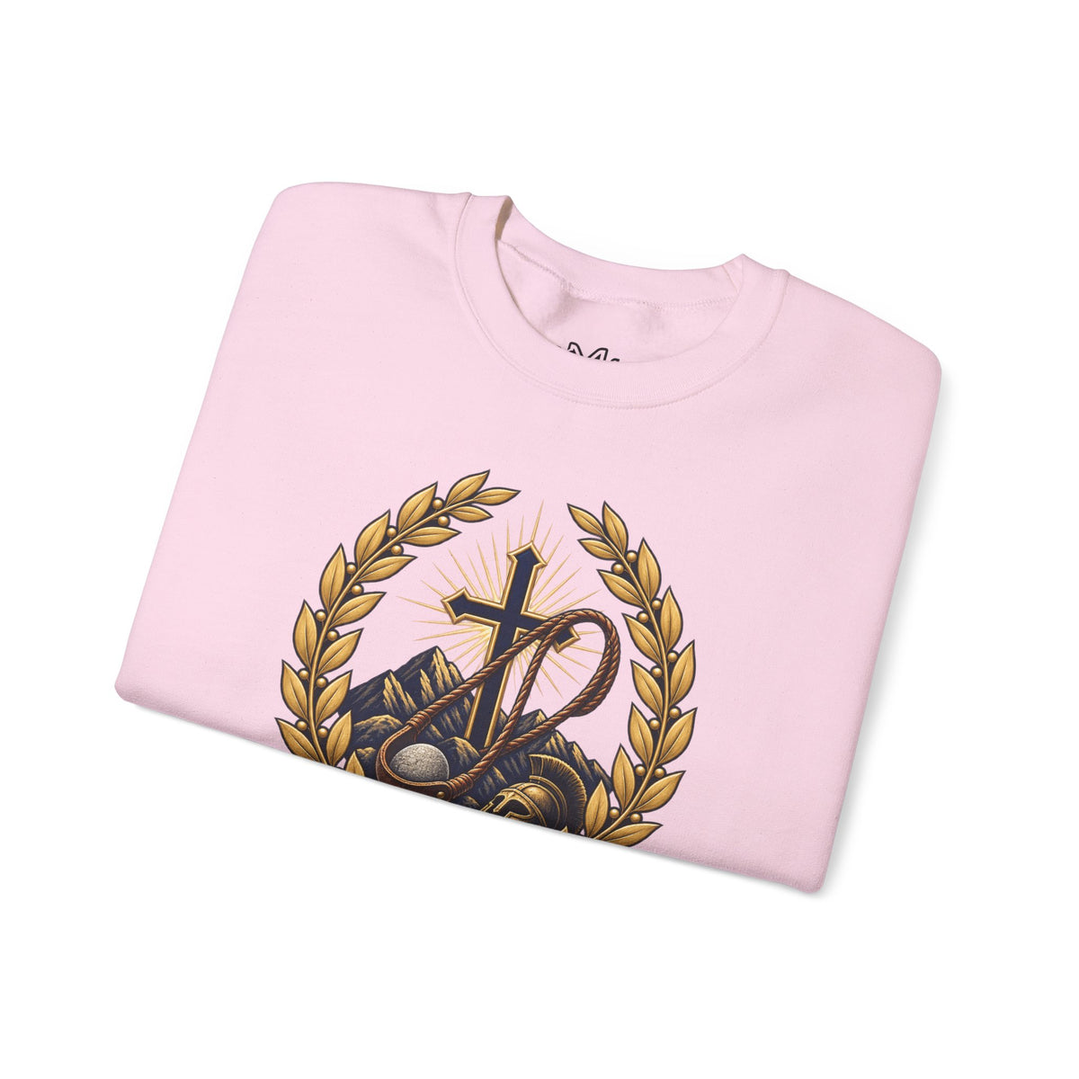 Religious Crewneck Sweatshirt — "The Battle Is The Lord's" (1 Samuel 17:47)