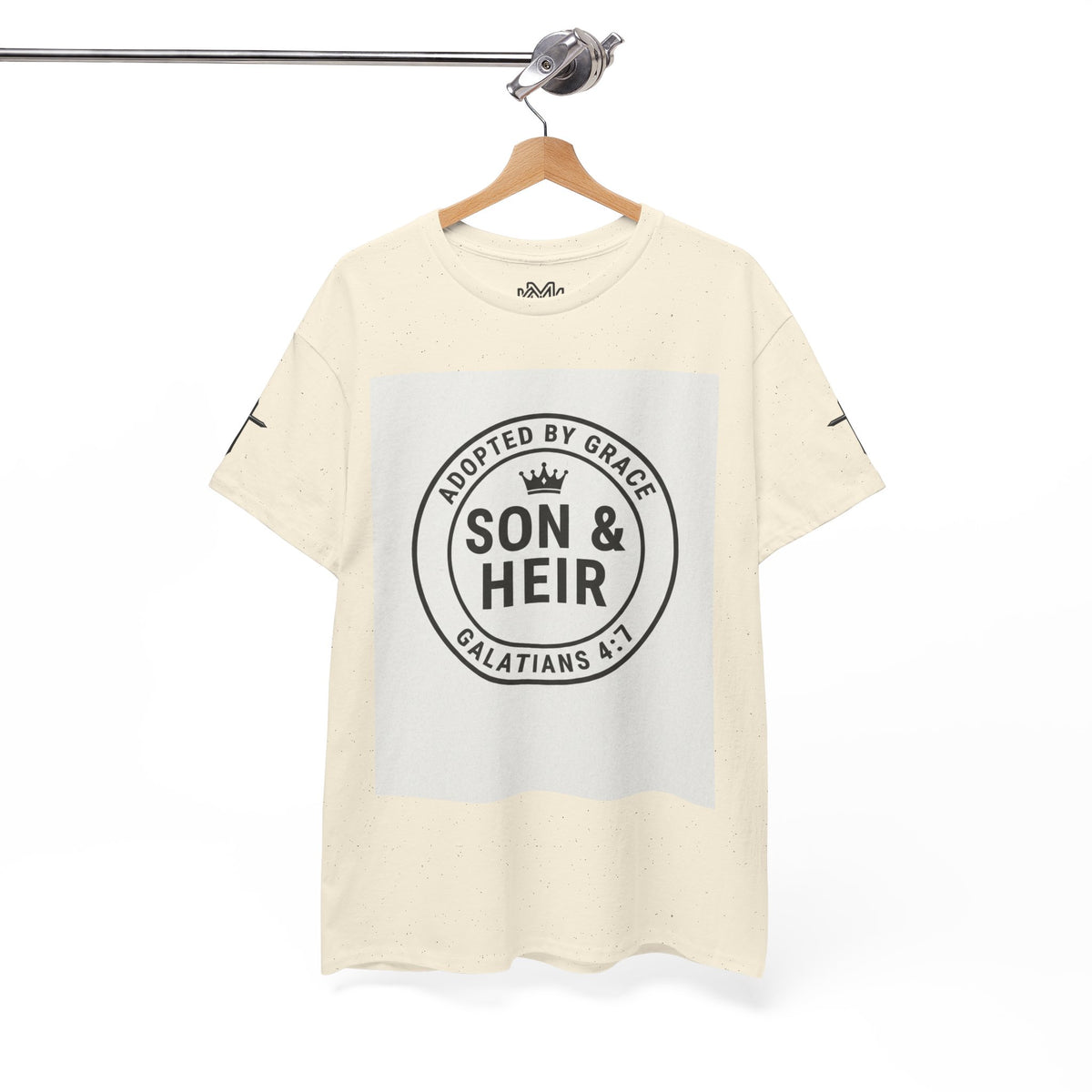 Christian Son & Heir T-Shirt — 'Adopted by Grace' Faith Tee with Jesus Prayer Design
