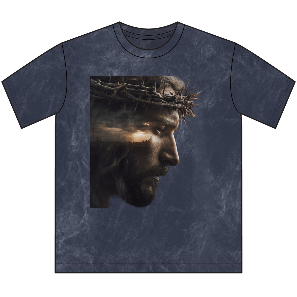 Vintage Jesus Crewneck Tee — Saved by Grace & Mercy Christian T‑Shirt