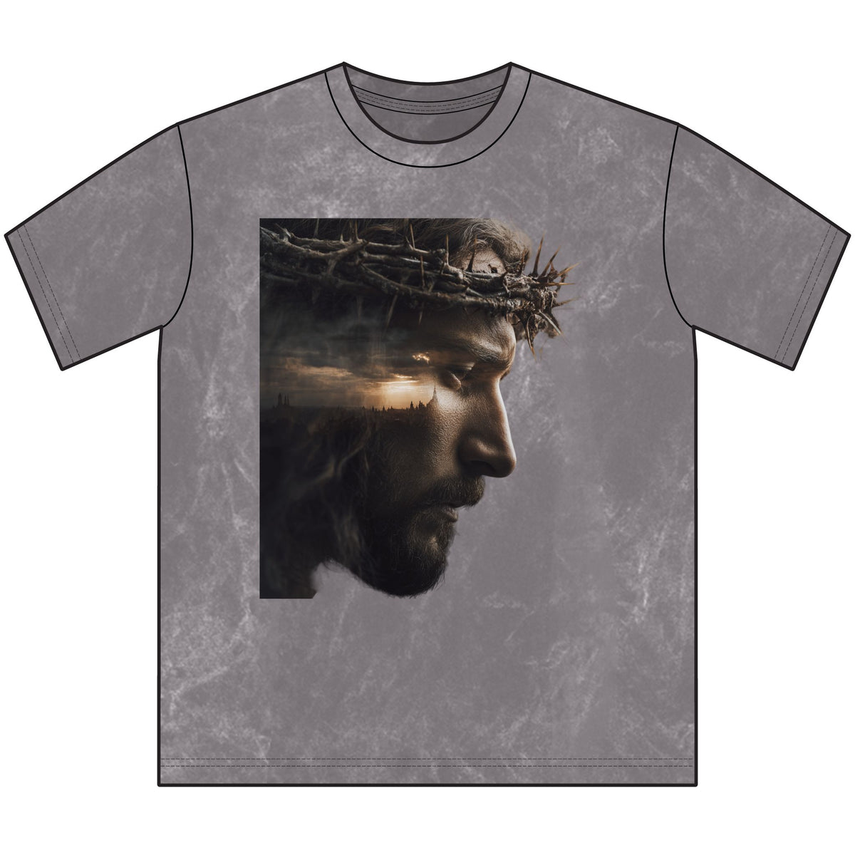 Vintage Jesus Crewneck Tee — Saved by Grace & Mercy Christian T‑Shirt