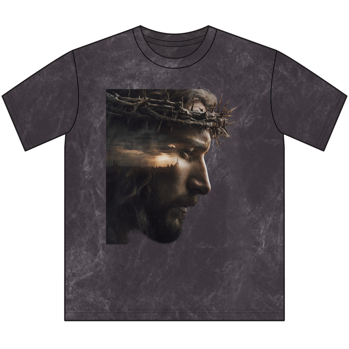 Vintage Jesus Crewneck Tee — Saved by Grace & Mercy Christian T‑Shirt