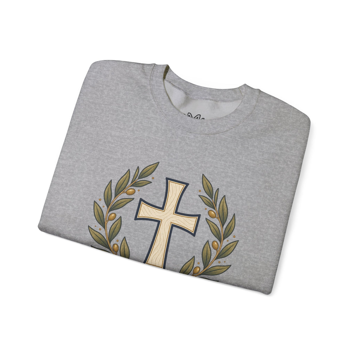 Crewneck Sweatshirt — "Be Still" Psalm 46:10 Christian Cross Design