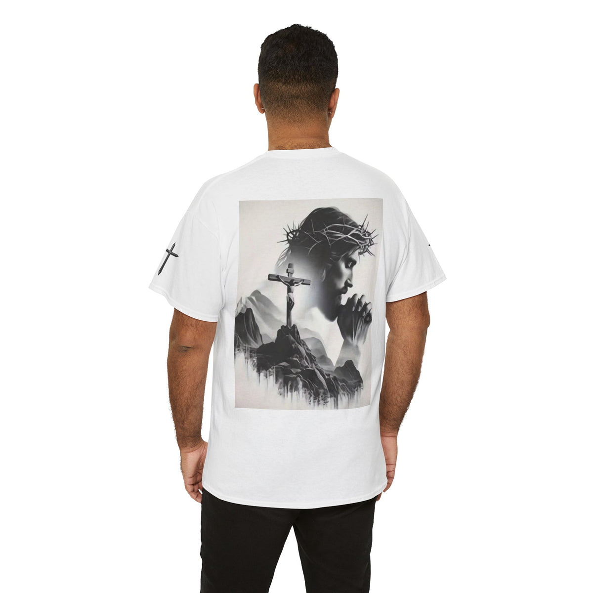 Christian Son & Heir T-Shirt — 'Adopted by Grace' Faith Tee with Jesus Prayer Design