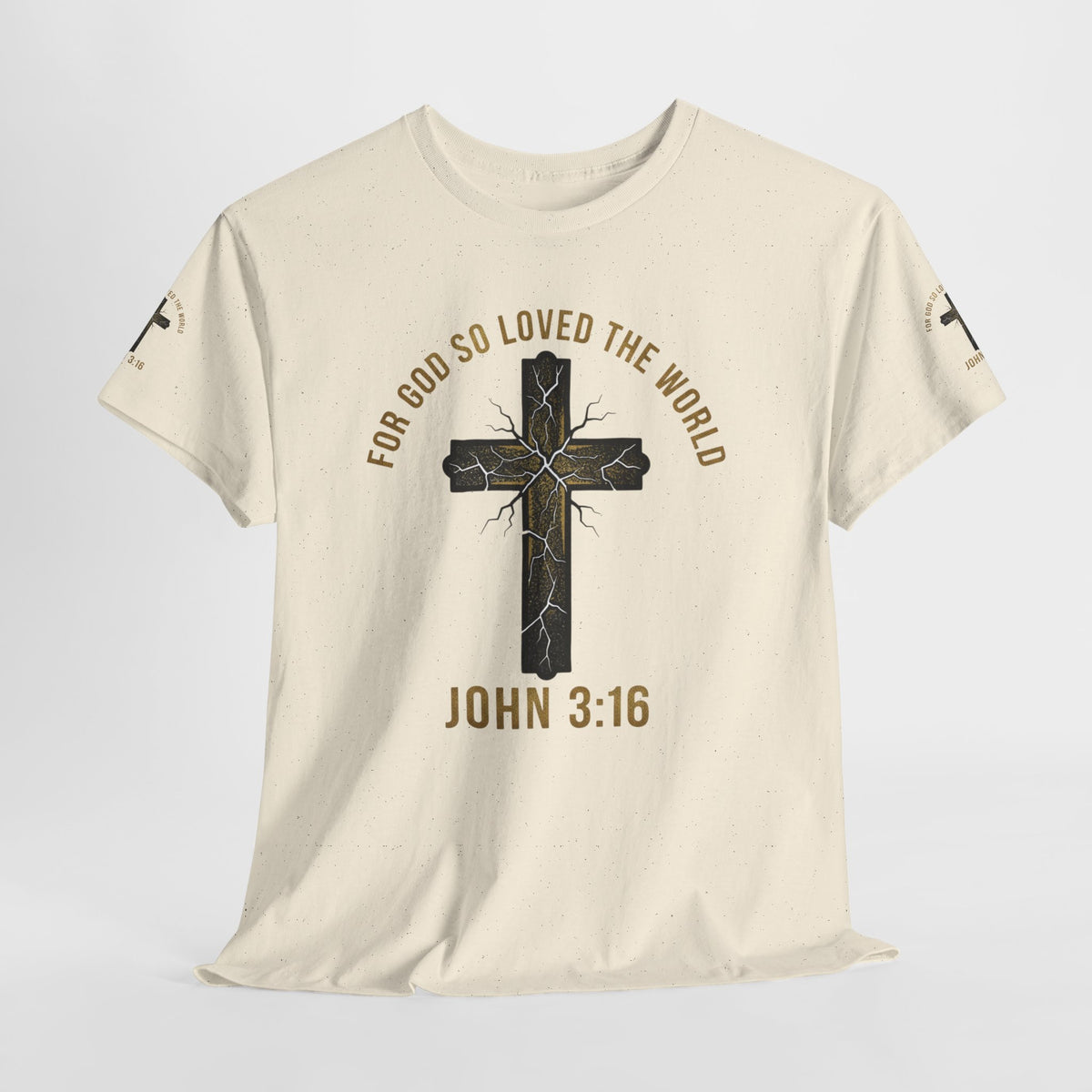John 3:16 Cross T-Shirt — "For God So Loved the World" Christian Tee