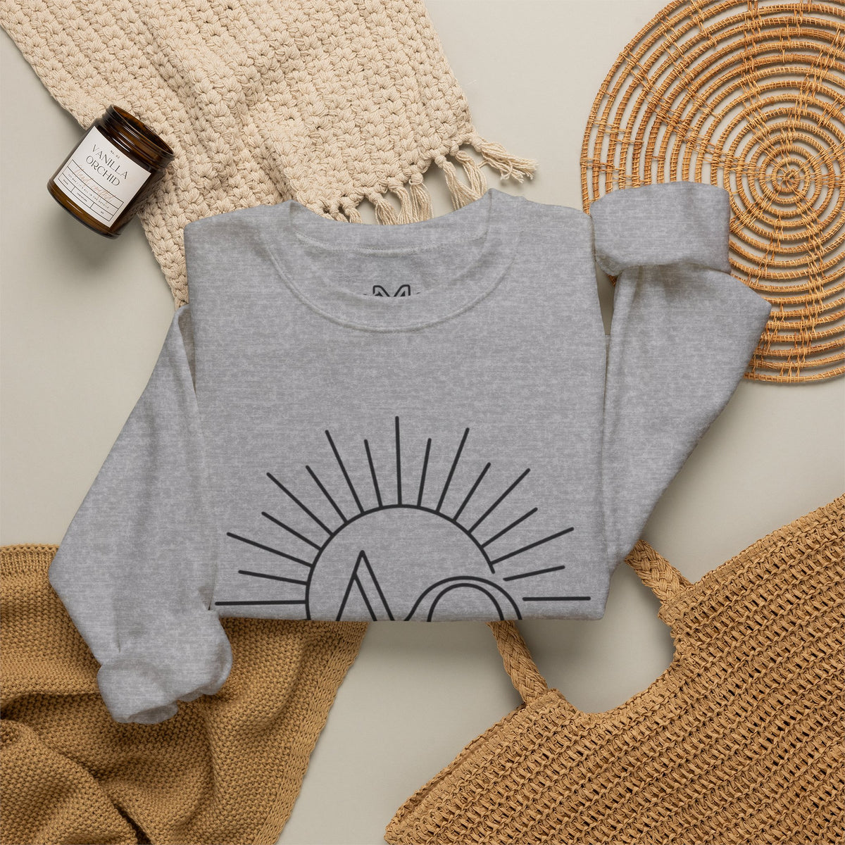 Alpha & Omega Crewneck Sweatshirt — Revelation 22:13 Christian Graphic Pullover