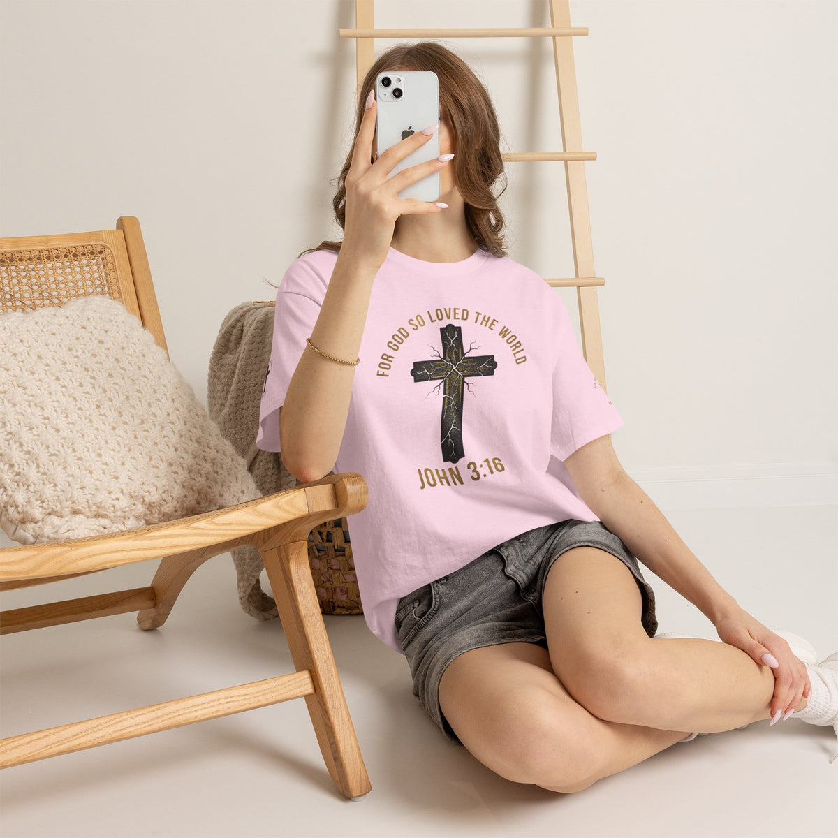 John 3:16 Cross T-Shirt — "For God So Loved the World" Christian Tee