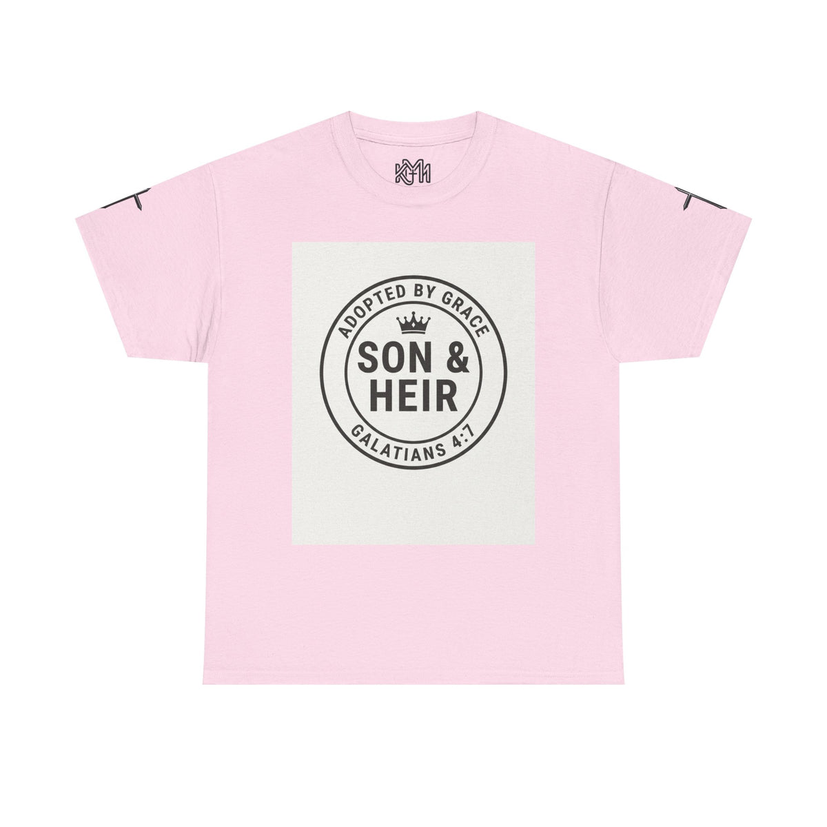 Christian Son & Heir T-Shirt — 'Adopted by Grace' Faith Tee with Jesus Prayer Design