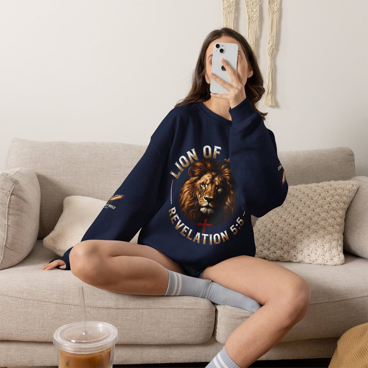 Lion of Judah Sweatshirt – "Revelation 5:5" Christian Crewneck